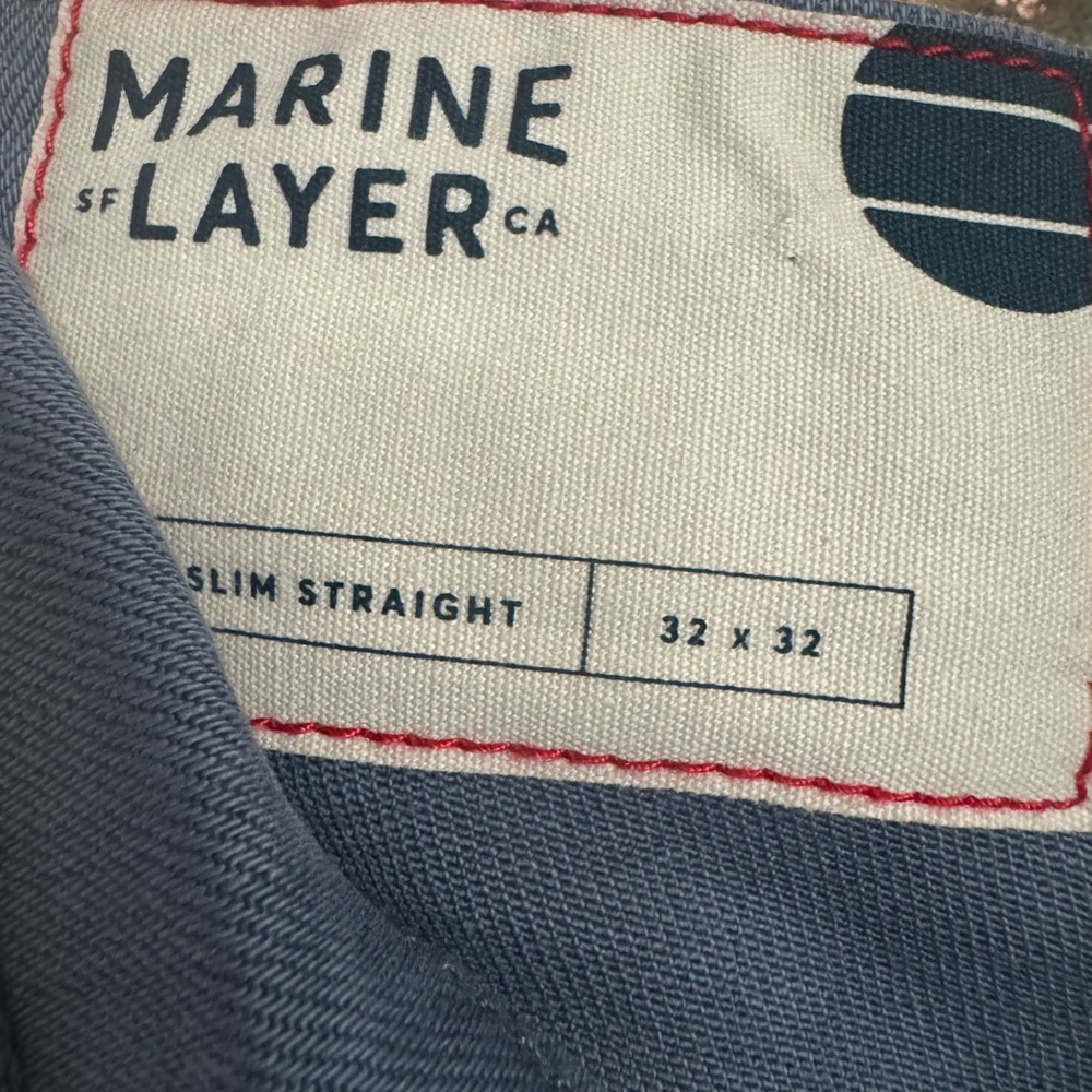 Marine Layer Slim Straight Pants - Blue